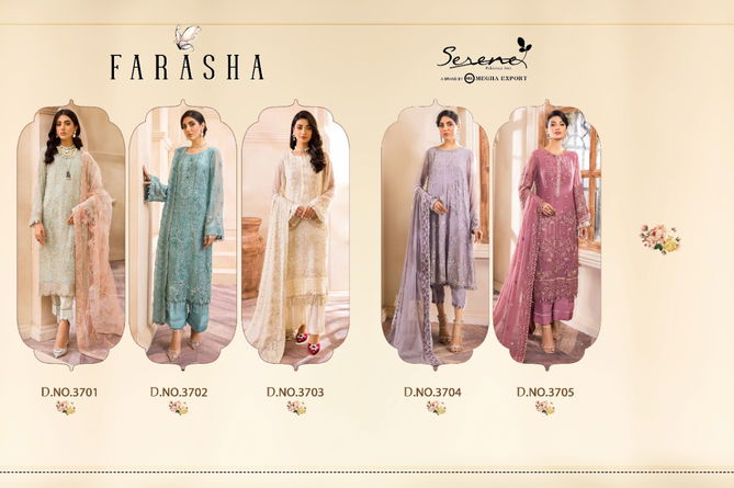 Serene Farasha Heavy Festive Wear Georgette Embroidery Pakistani Salwar Kameez Collection